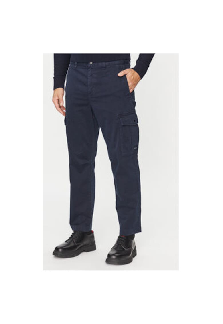 Pantaloni barbati - 303387495 - Bumbac - Albastru - Albastru