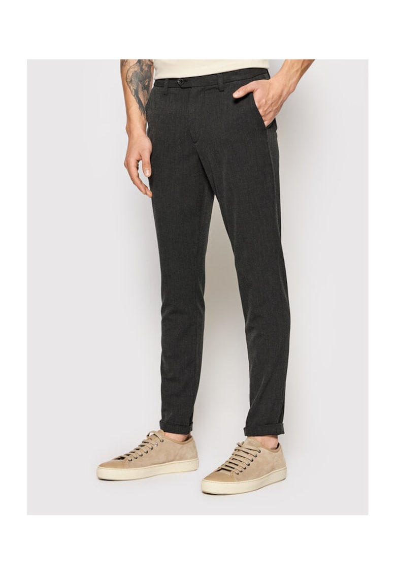 Pantaloni barbati - 208773225 - Poliester/Viscoza - Gri - Gri