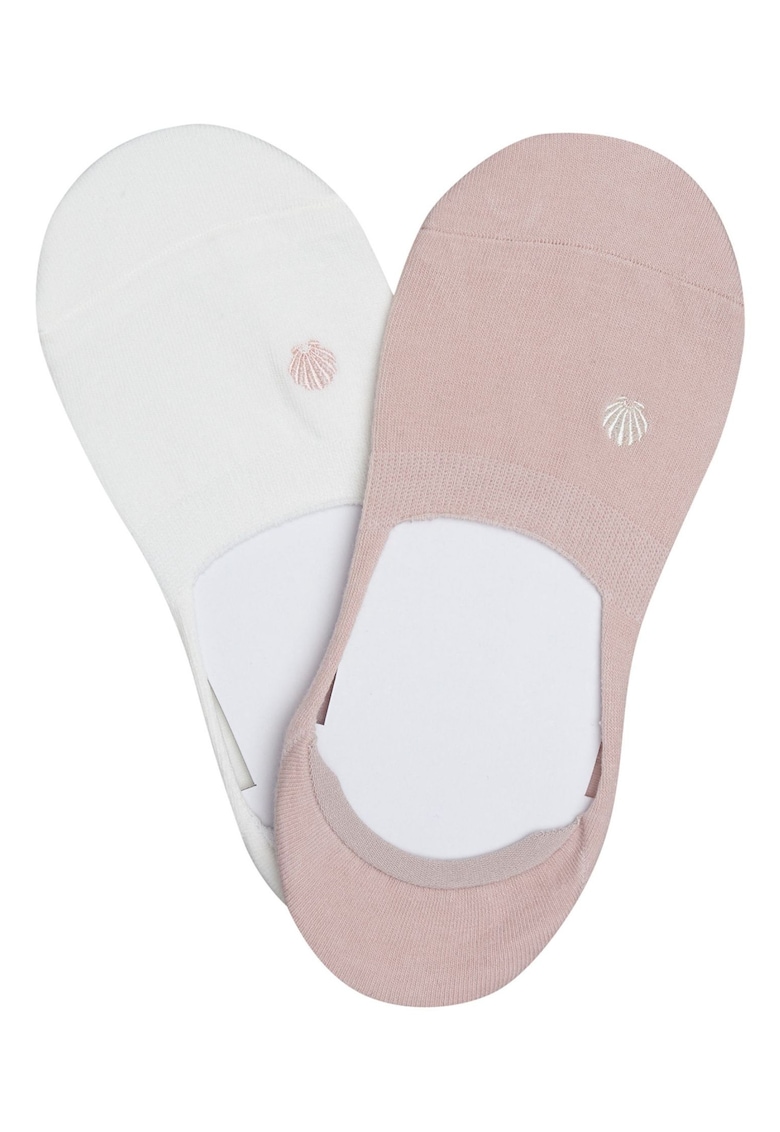 Sosete dama Rivet set de 2 perechi roz murdar - alb crem