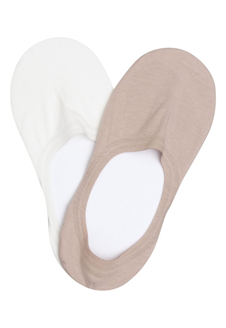 Sosete dama Rome set de 2 perechi Bej - alb crem - Negru