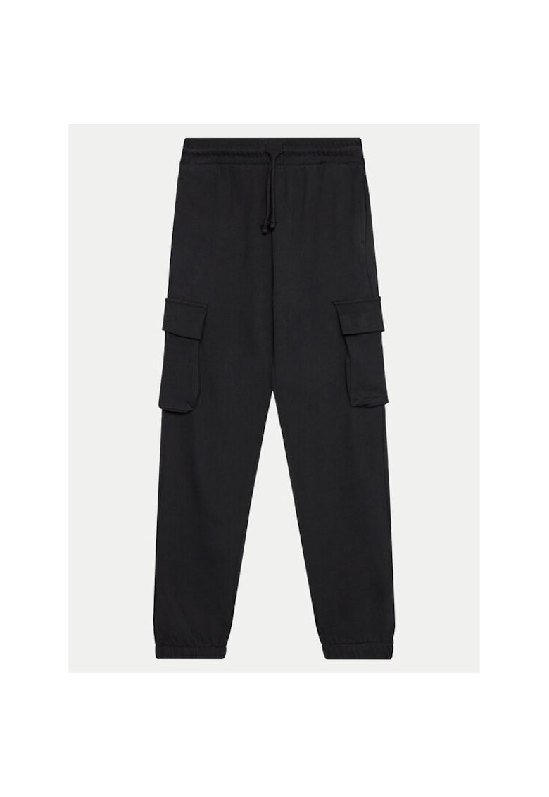 Pantaloni fete - 304547737 - Bumbac - Negru - Negru