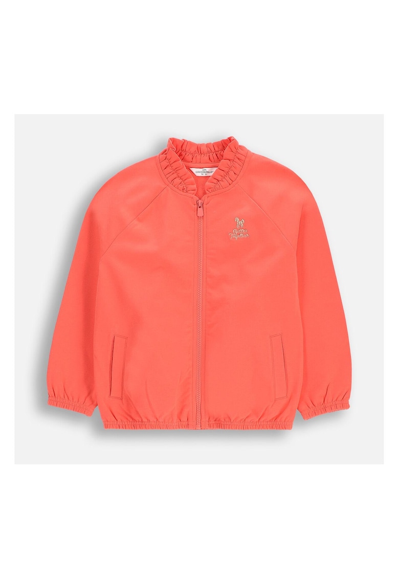 Jacheta bomber cu fermoar si maneci raglan - 45767 - Rosu corai