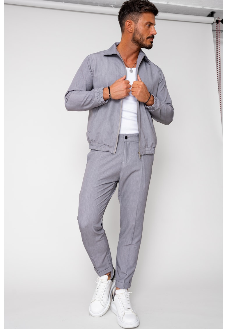 Set Caruso Jacheta cu fermoar si pantalon lung Grey 15645 Set Caruso Jacheta cu fermoar si pantalon lung Grey 15645