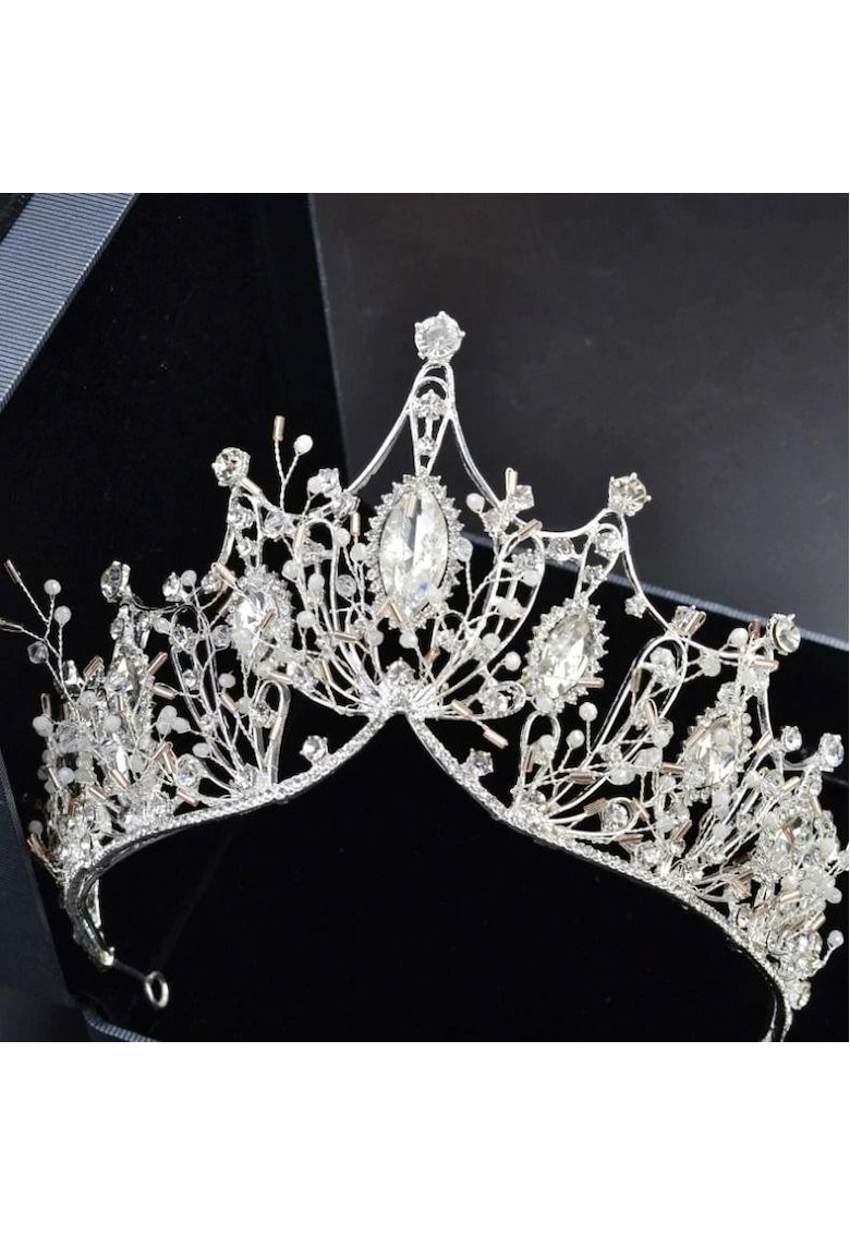 Coronita argintie - cu pietre - Apolonia C10 -