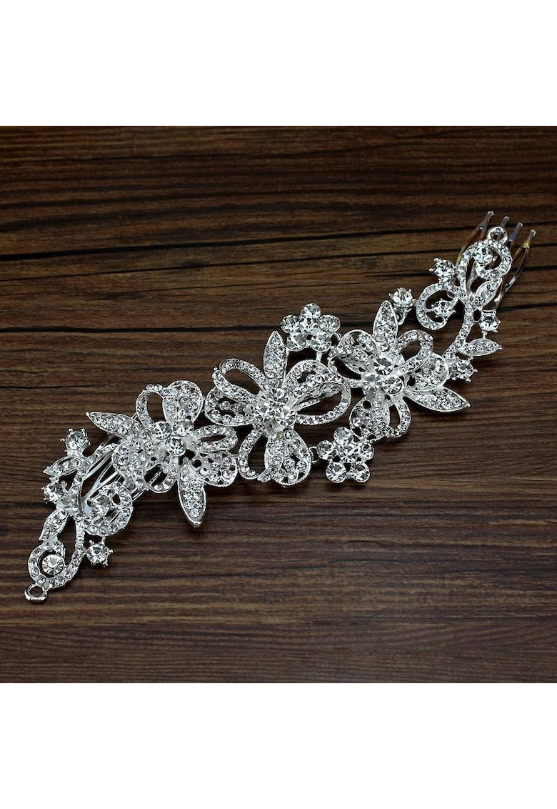 Accesoriu par - argintiu - cu flori si pietre - Annabel C4 -