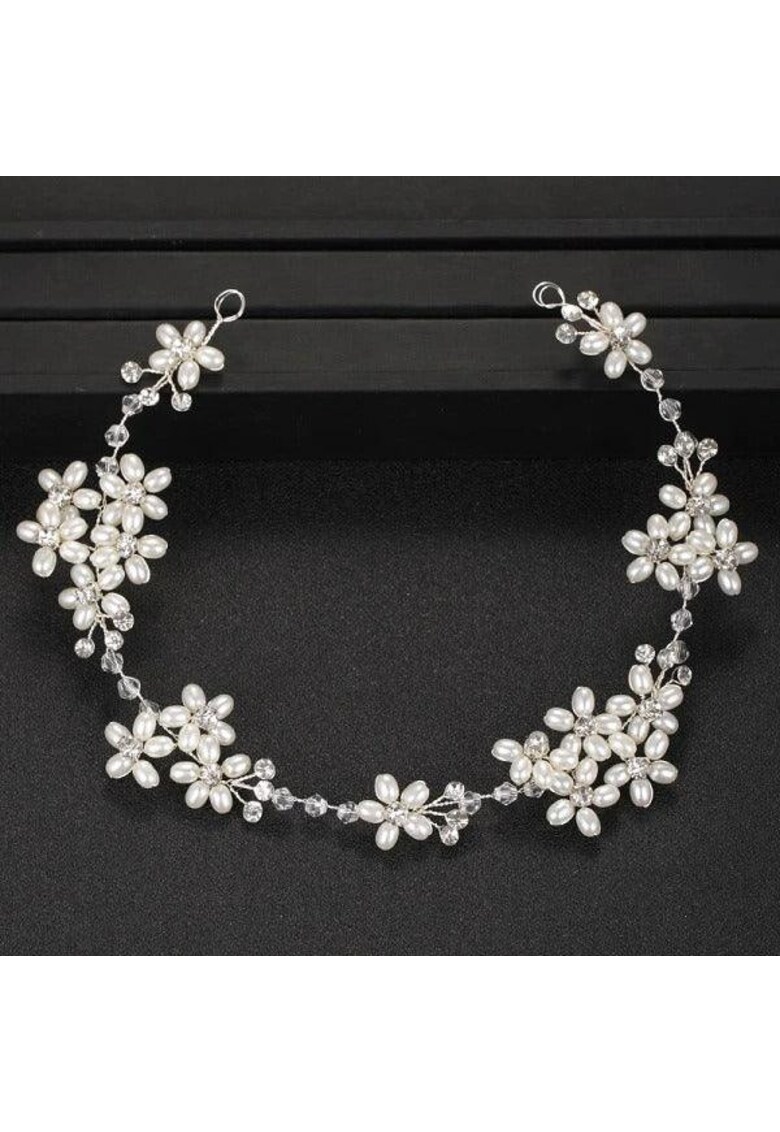 Accesoriu par - argintiu - modelator - cu perlute si pietre - Orest C8 -