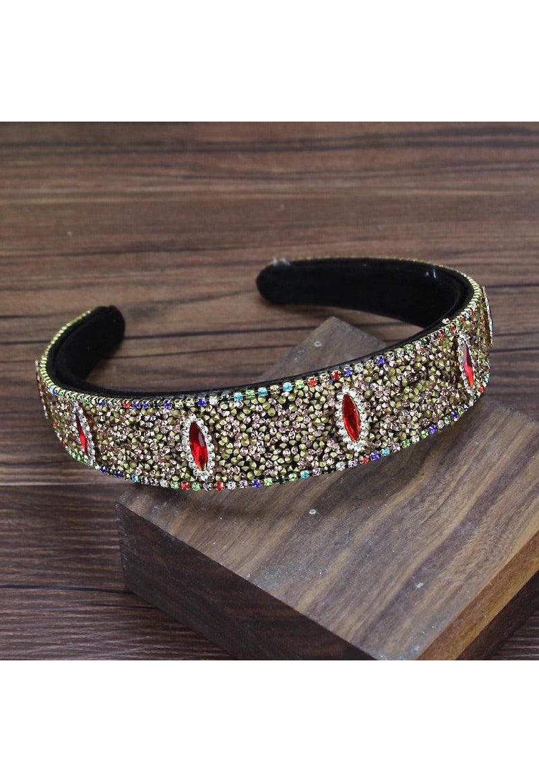 Bentita neagra - cu pietre multicolore - Anemona C1 -