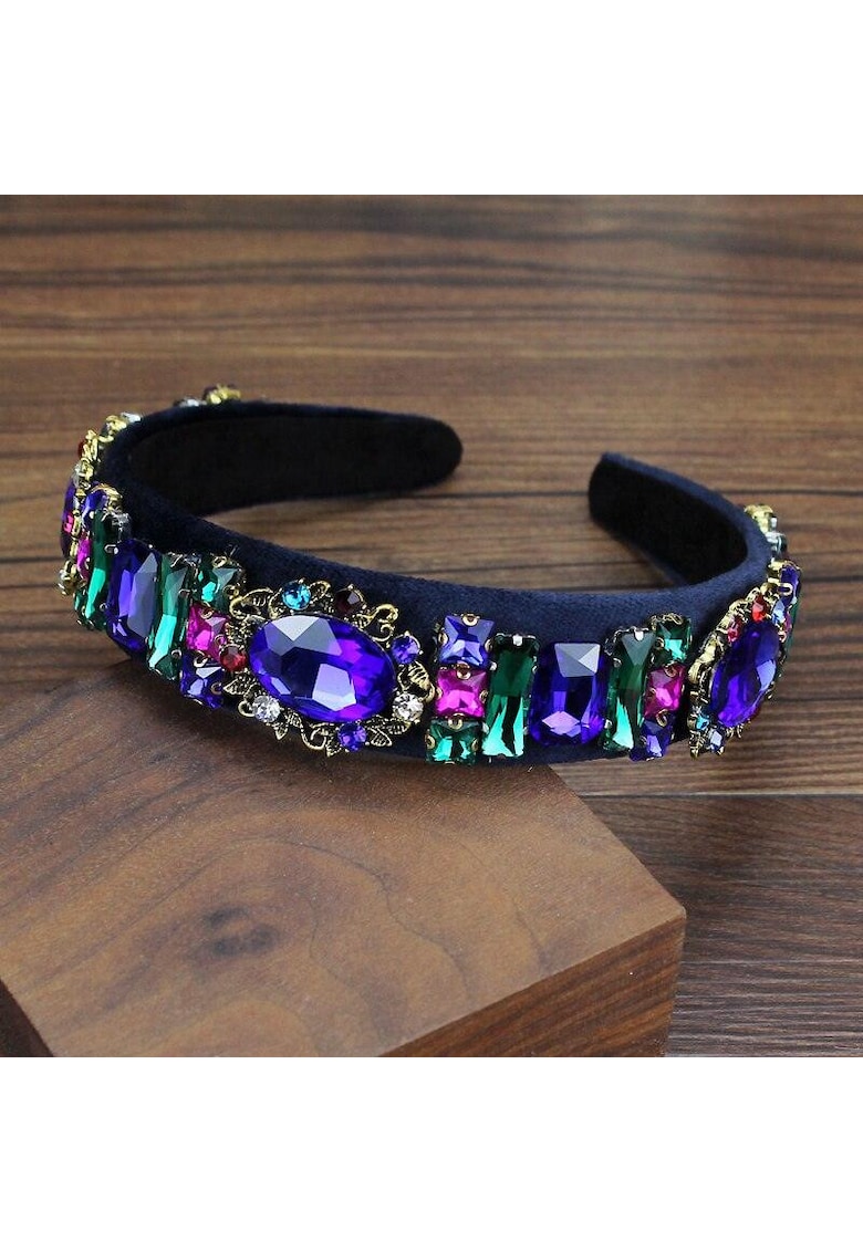 Bentita neagra - cu pietre mov - Anete C2 -