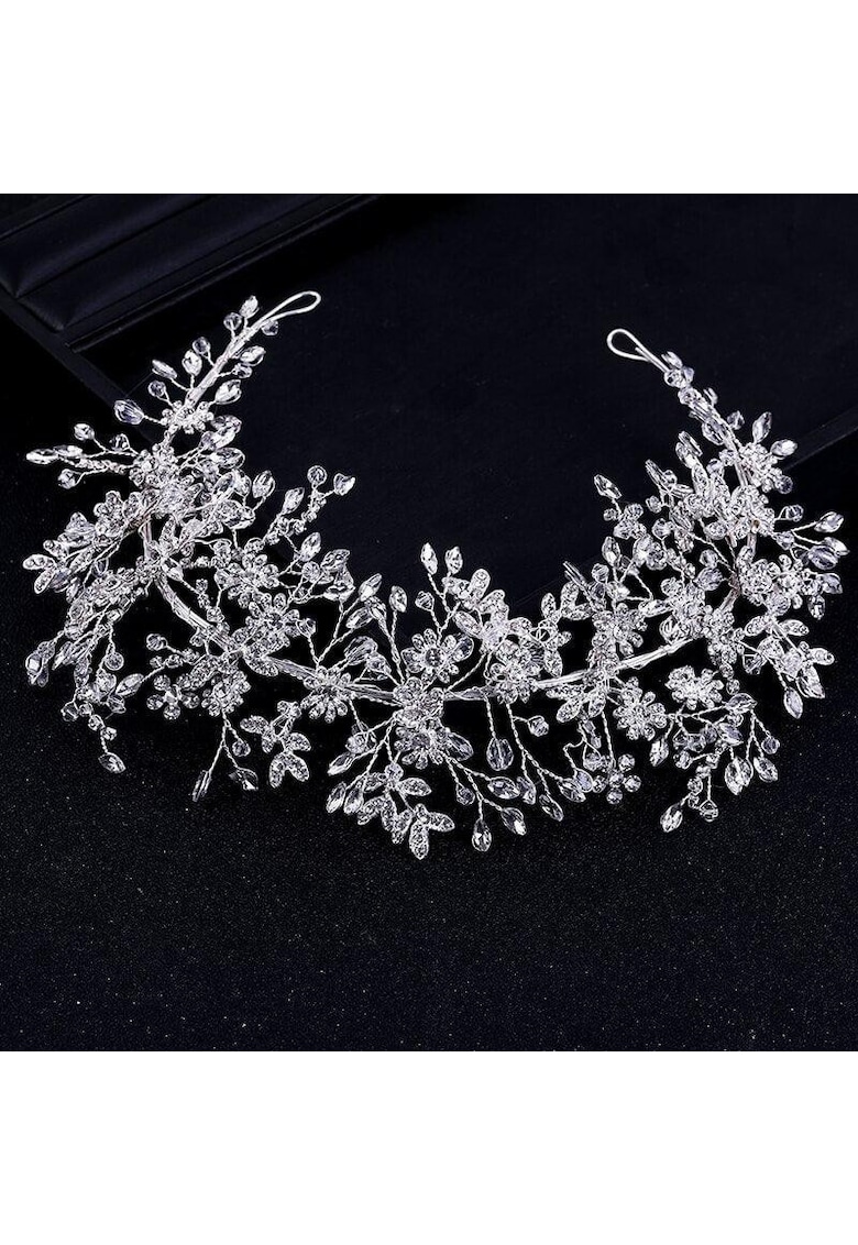 Accesoriu de par - argintiu - cu flori si pietre - Tonna C11 - Accesoriu de par - argintiu - cu flori si pietre - Tonna C11 -
