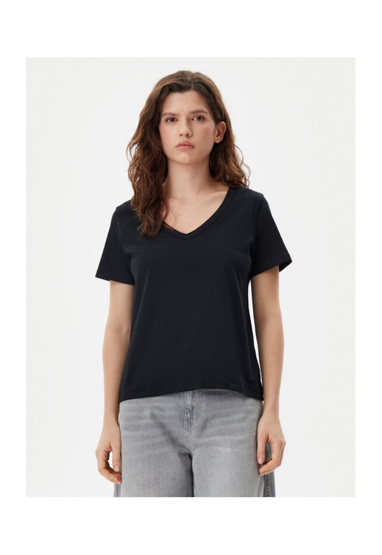 Tricou dama - 305290663 - Bumbac organic - Negru - Negru