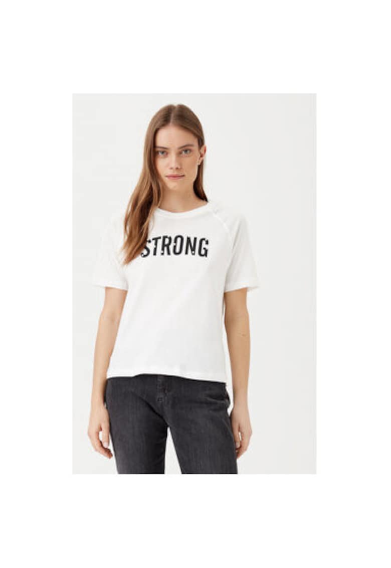 Tricou dama - 304807107 - Bumbac - Alb