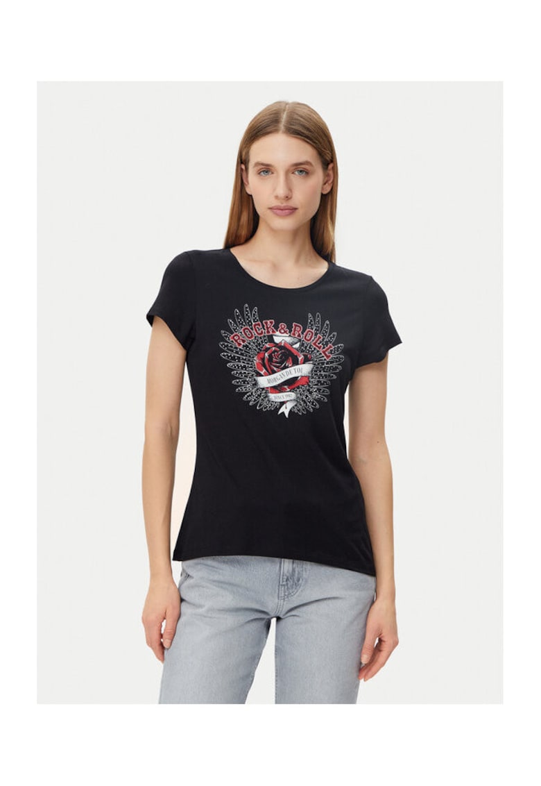 Tricou dama - 305252944 - Bumbac - Negru - Negru