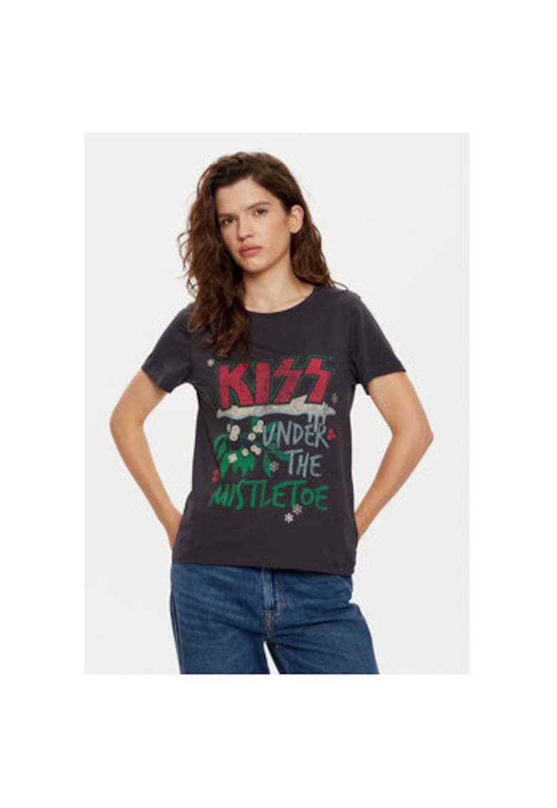 Tricou dama - 304515262 - Bumbac organic - Gri - Gri