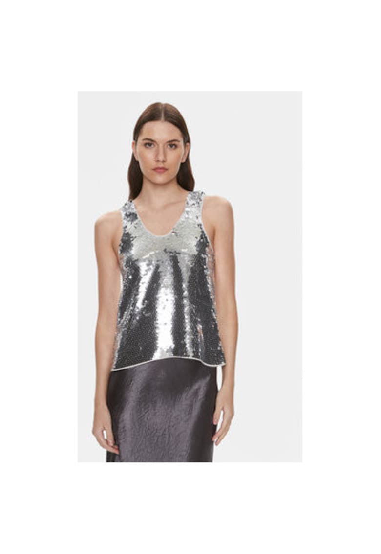 Tricou dama - 303646752 - Poliester - Argintiu - Argintiu