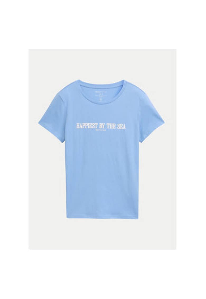 Tricou dama - 304816901 - Bumbac organic/Bumbac - Albastru