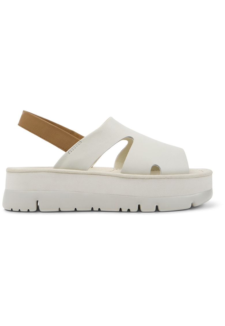 Sandale slingback Oruga Up - Alb murdar/Maro camel