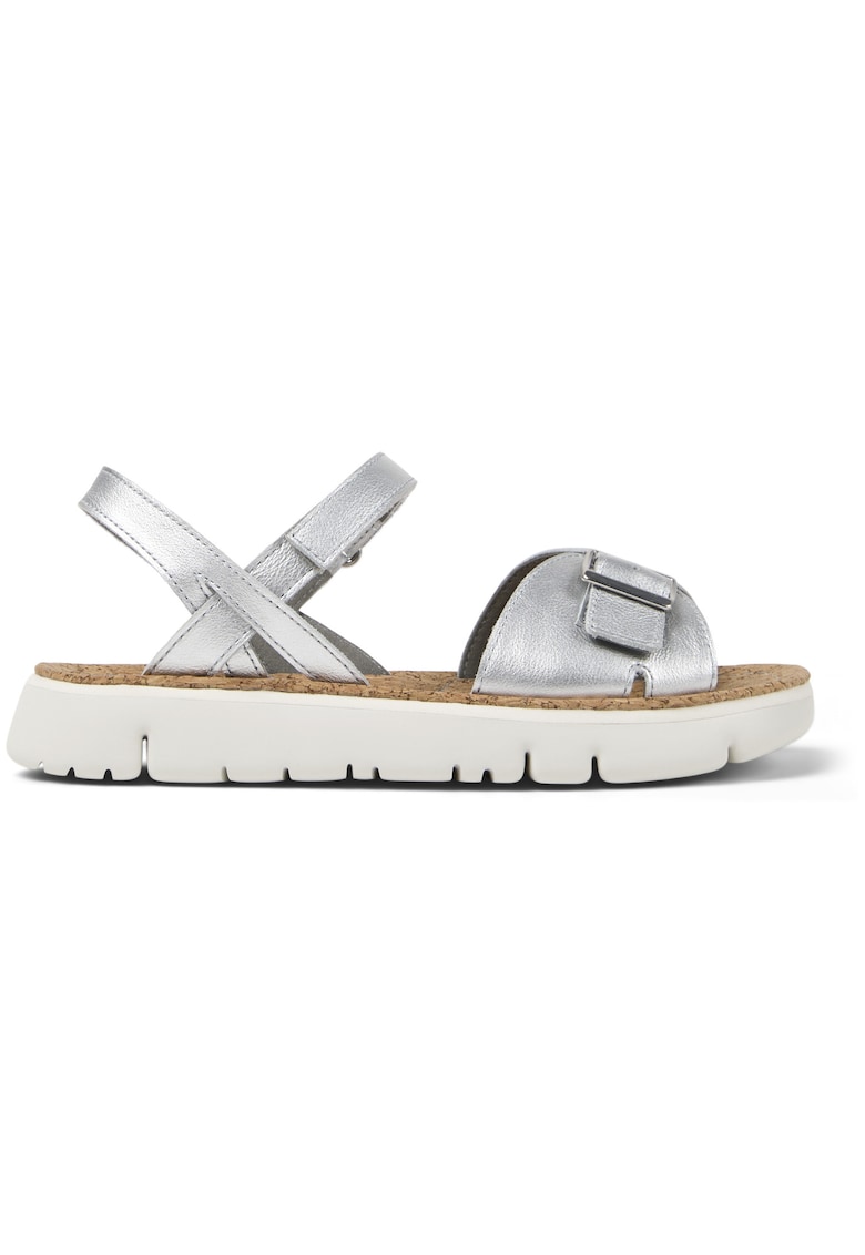 Sandale flatform cu velcro - Gri
