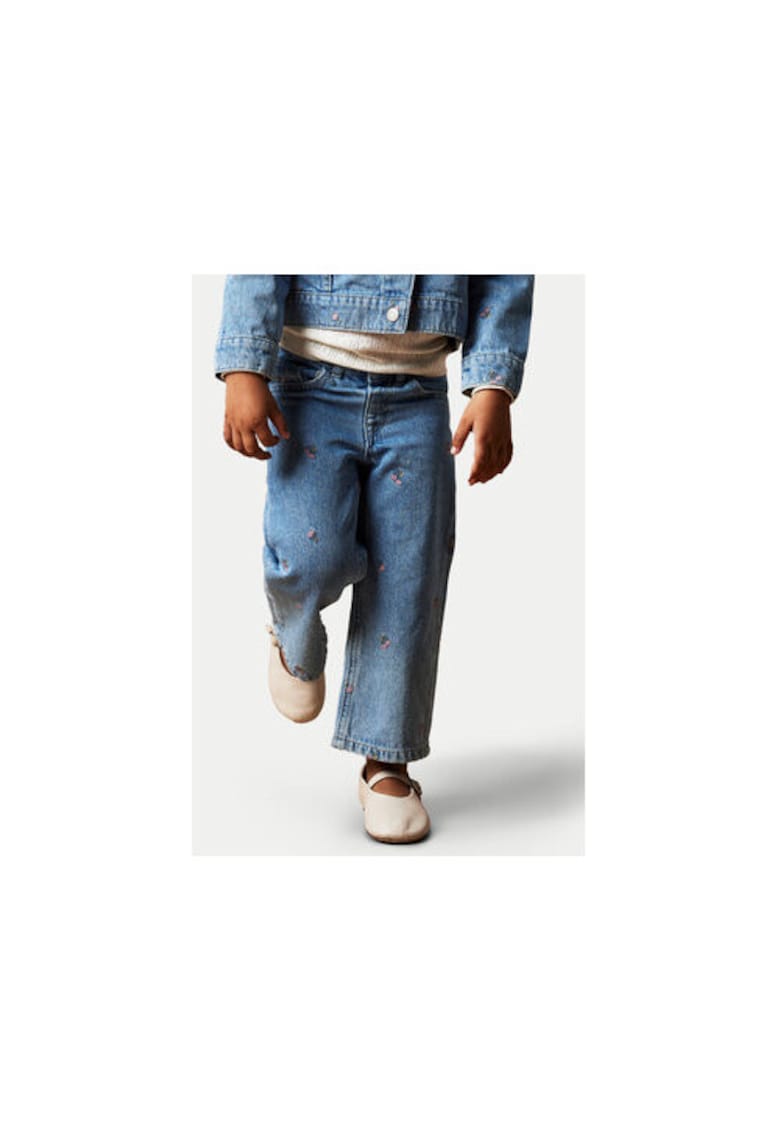 Pantaloni fete -  304732089 - Bumbac/Bumbac - Albastru