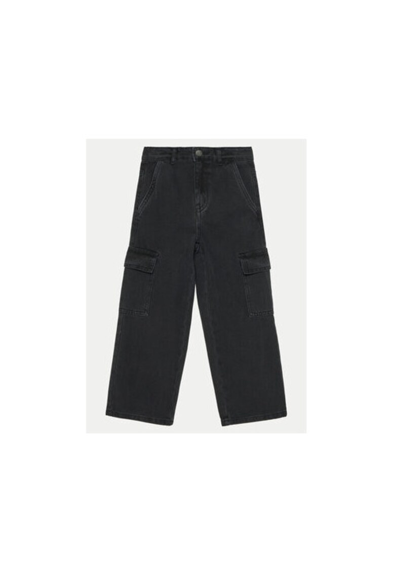 Pantaloni fete -  304718243 - Bumbac/Poliester - Negru