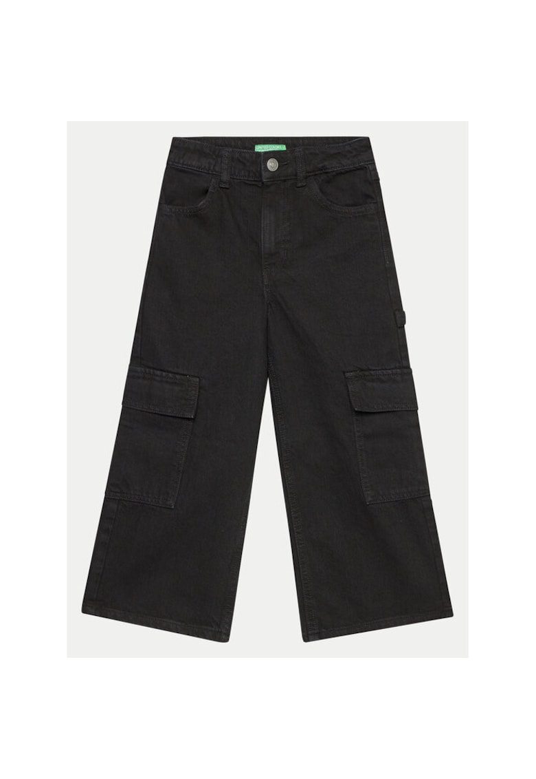 Pantaloni fete - 304279959 - Bumbac - Negru - Negru