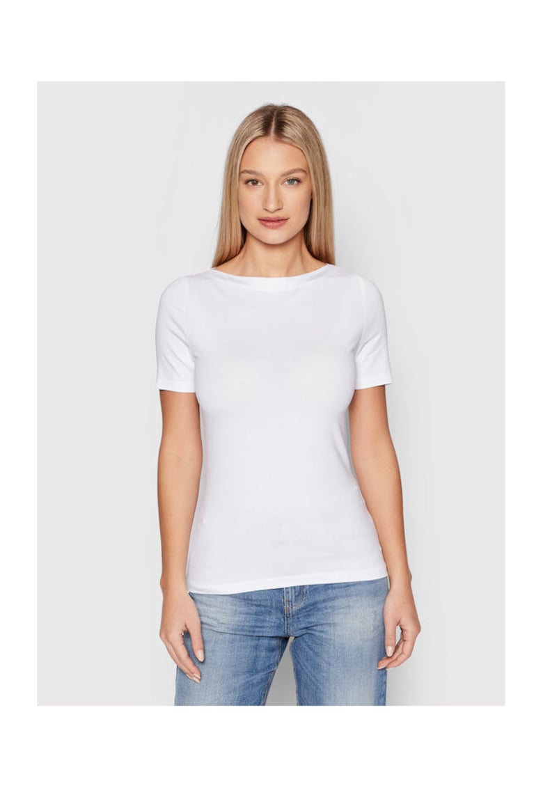 Tricou dama - 300623046 - Modal/Bumbac/Elastan - Alb - Alb