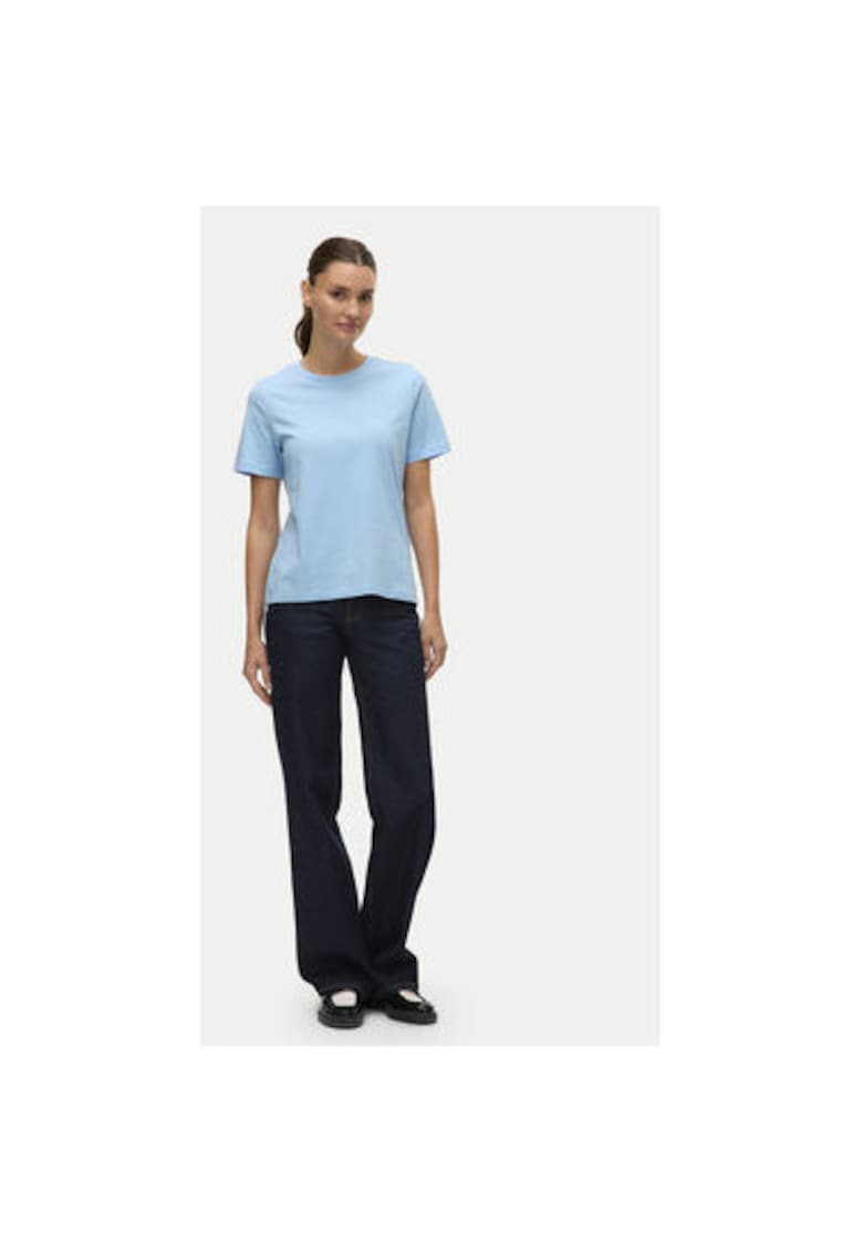 Tricou dama - 304786631 - Bumbac organic - Albastru