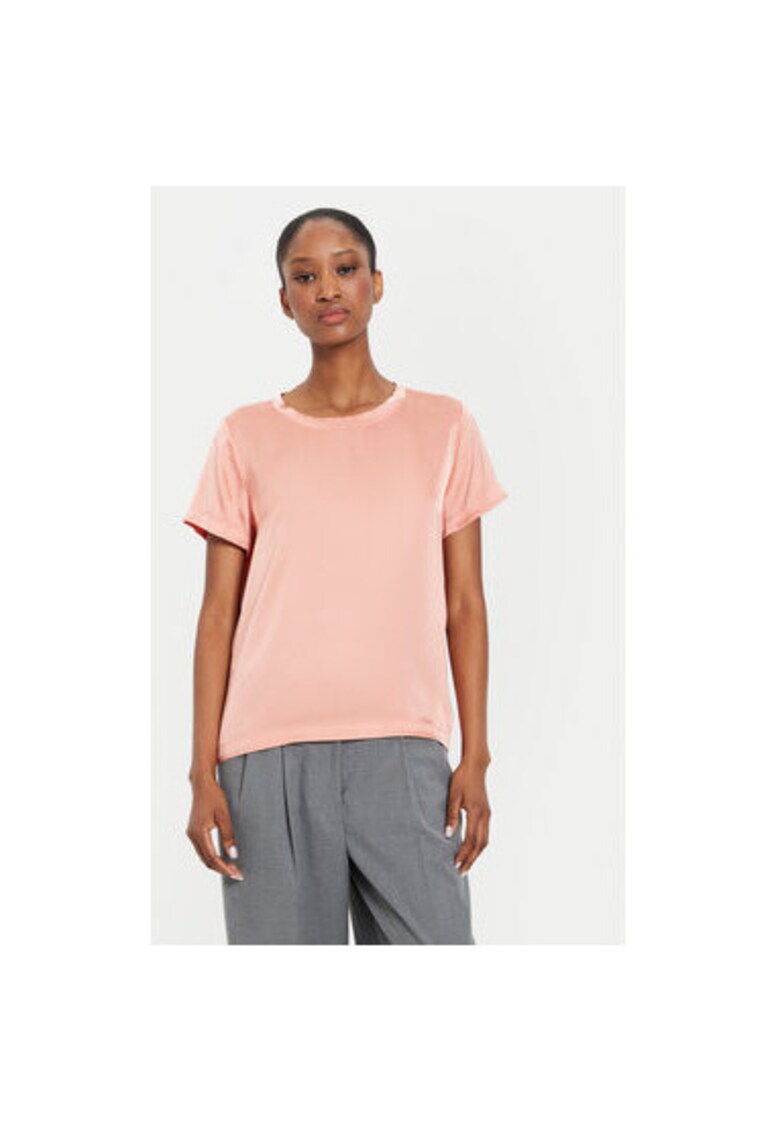 Tricou dama - 304646508 - Viscoza - Portocaliu - Portocaliu