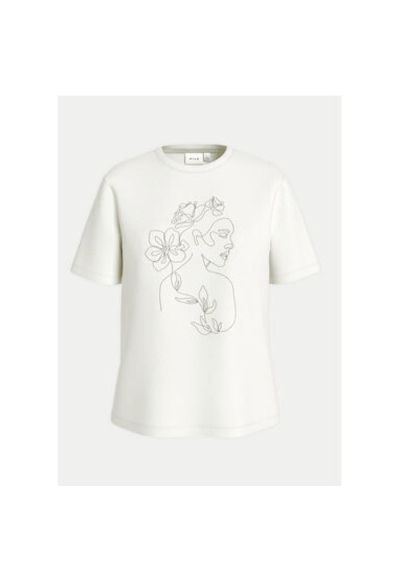 Vila Tricou dama - 304932120 - Bumbac organic - Alb - Alb