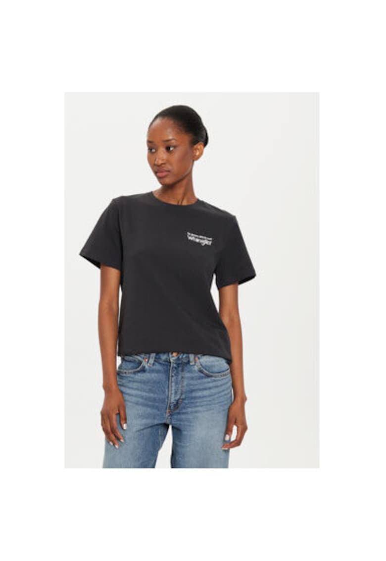 Tricou dama - 304596384 - Bumbac - Negru - Negru