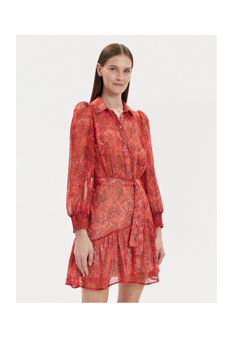 Rochie dama - 303917821 - Poliester - Portocaliu - Portocaliu