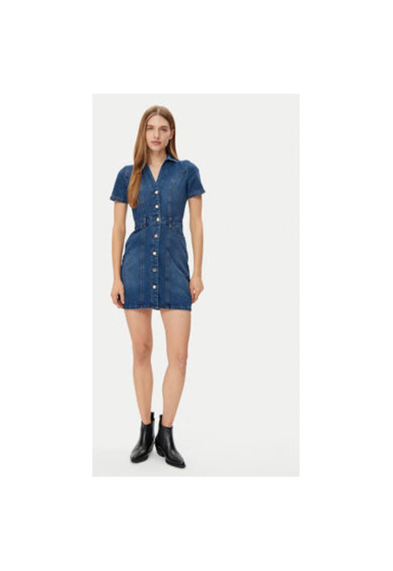 Rochie dama - 305254870 - Bumbac/Poliester - Albastru - Albastru