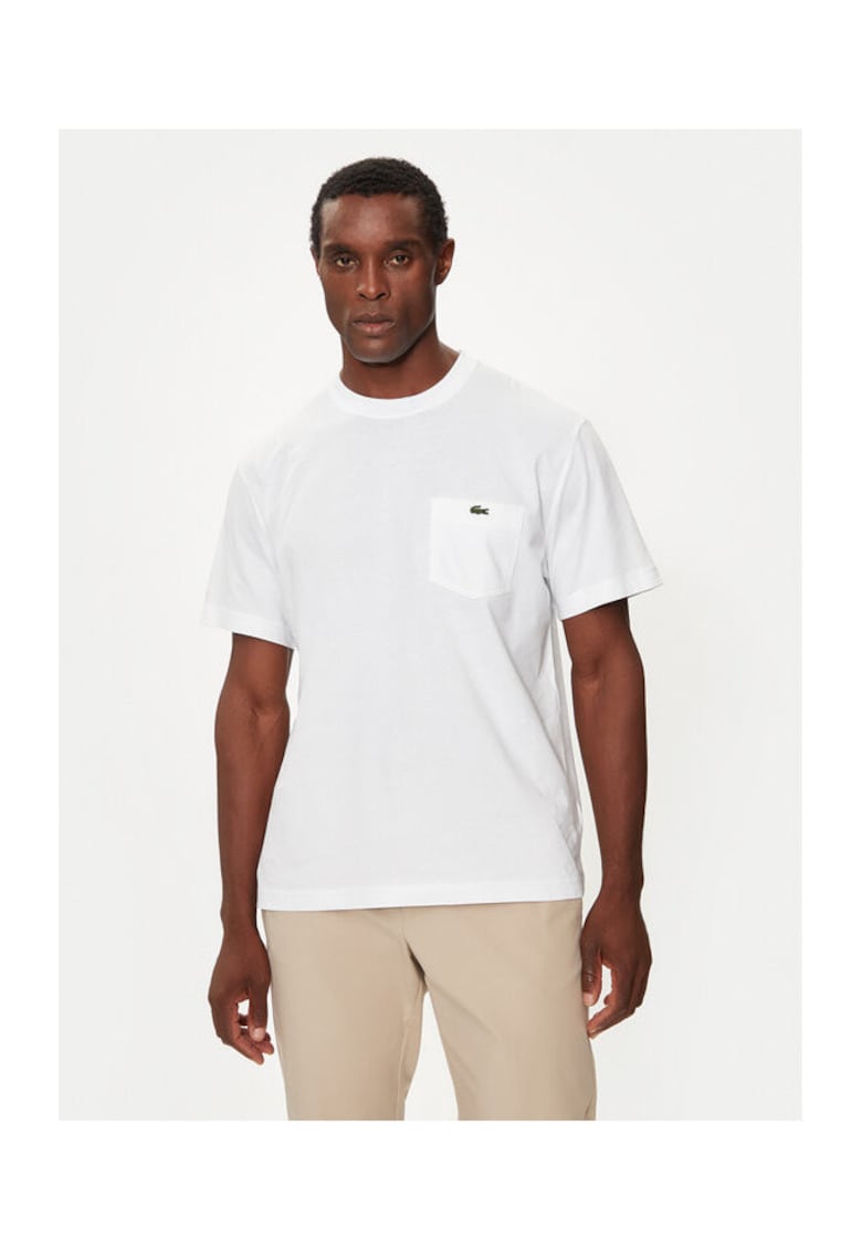 Lacoste Tricou barbati - 304585920 - Bumbac - Alb - Alb