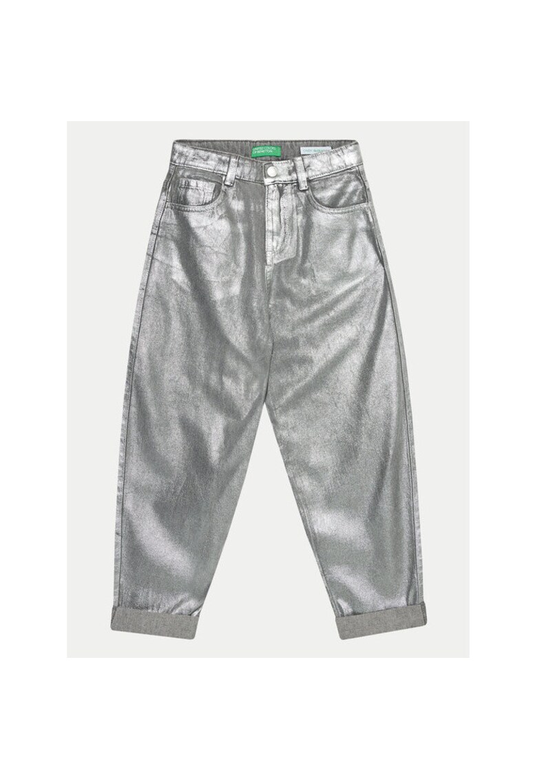 Pantaloni fete - 304521690 - Bumbac - Negru - Gri