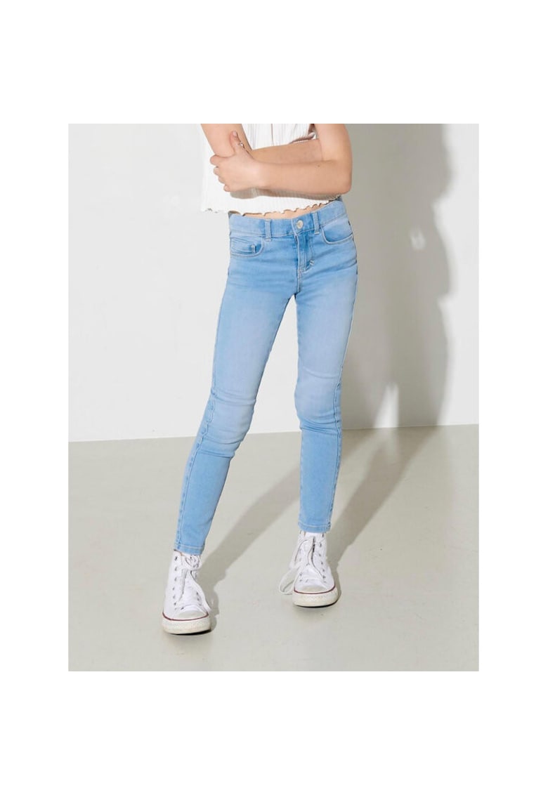 Pantaloni fete - 301376224 - Bumbac/Poliester reciclat - Albastru - Albastru