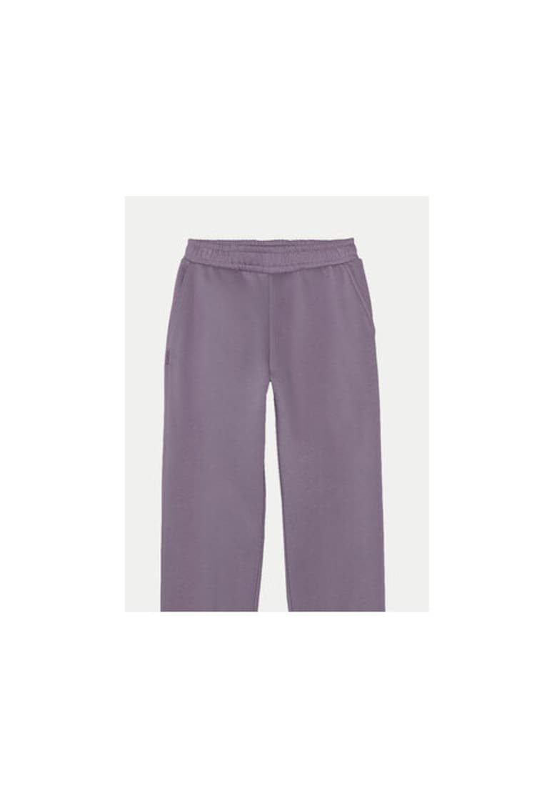 Pantaloni fete - 303943103 - Bumbac/Poliester - Verde - Violet