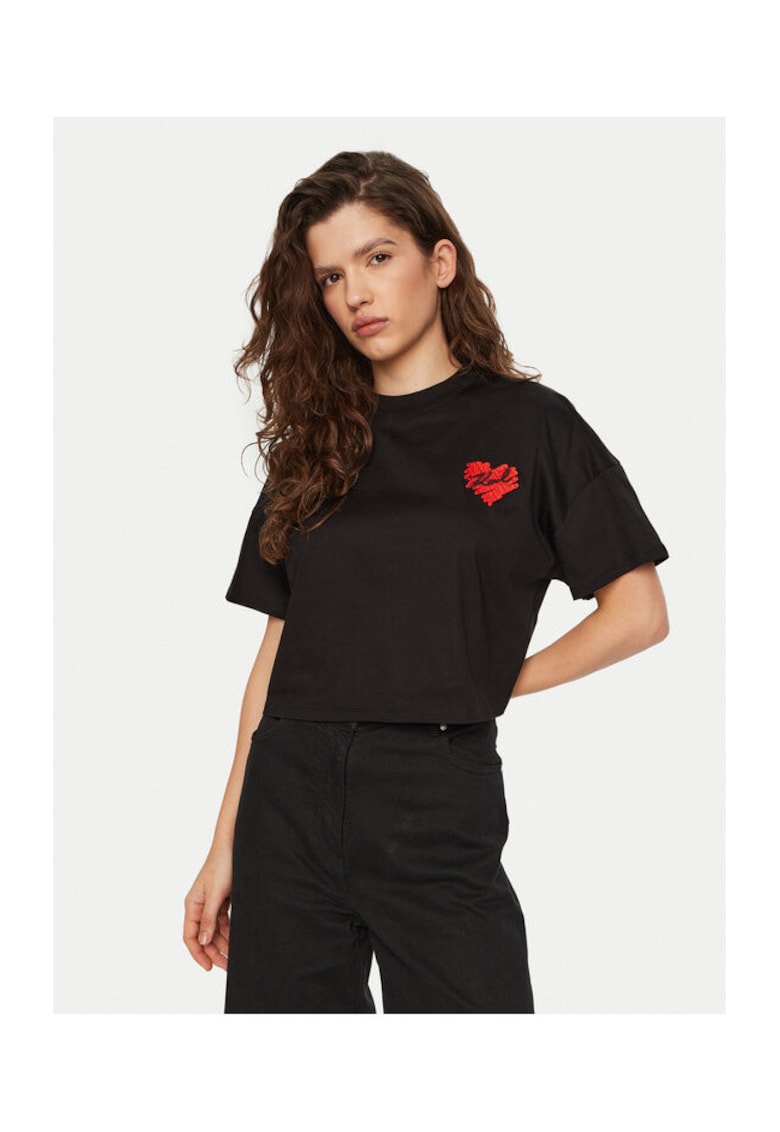 Tricou dama - 304579387 - Bumbac organic - 2XL INTL - Negru