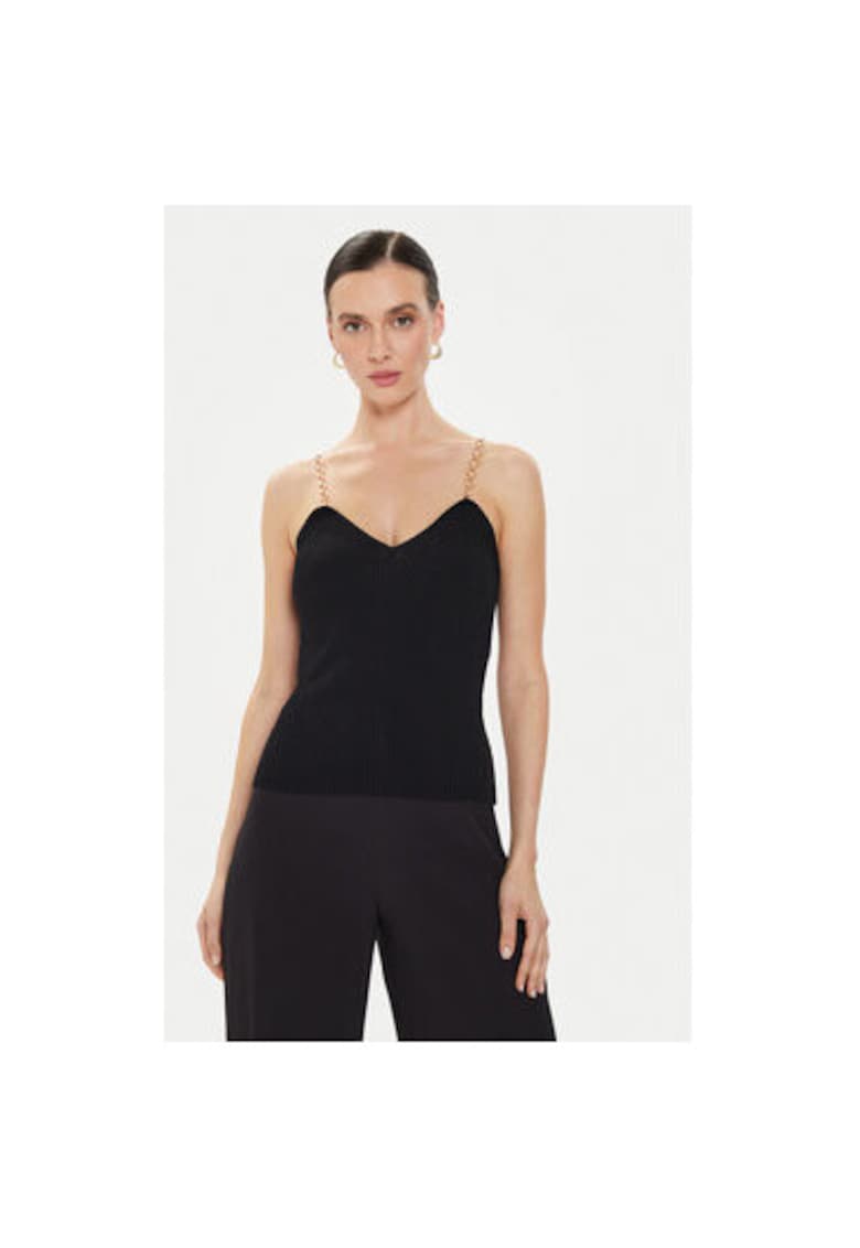 Tricou dama - 303918453 - Viscoza/Poliamida - Negru