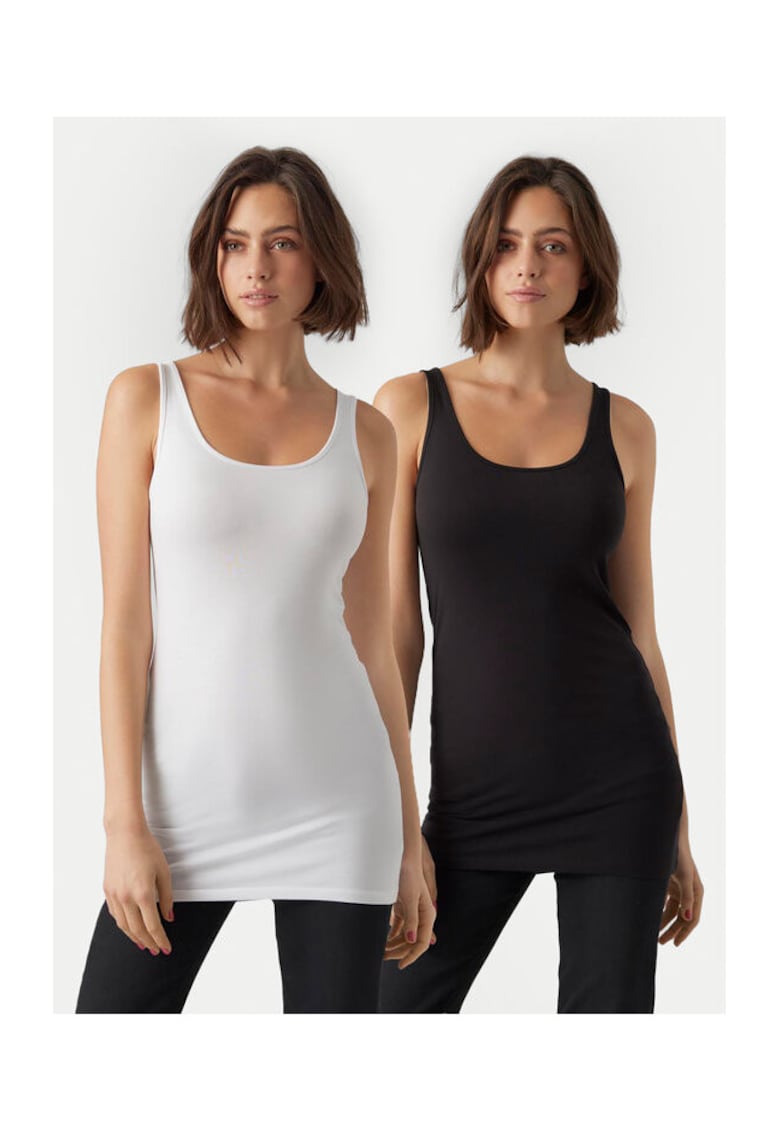 Set 2 tricouri dama - 305069245 - Bumbac - Alb - Alb