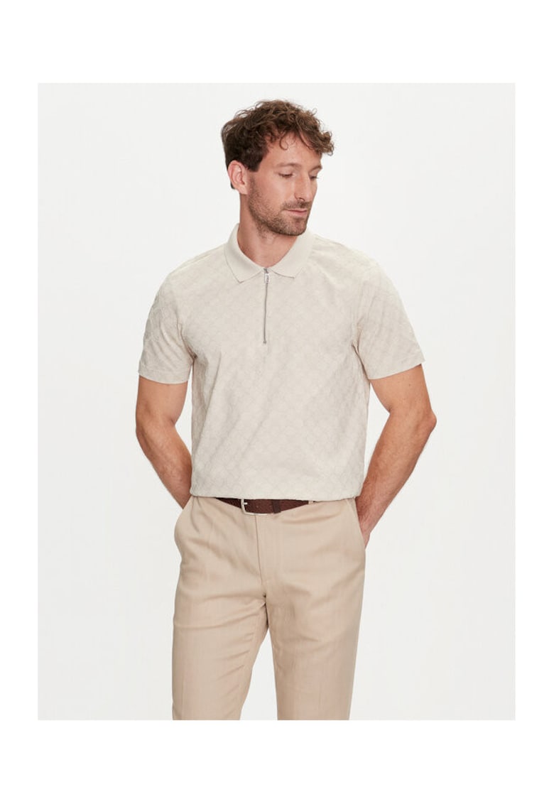 Tricou barbati - 304016301 - Bumbac - Bej - Bej