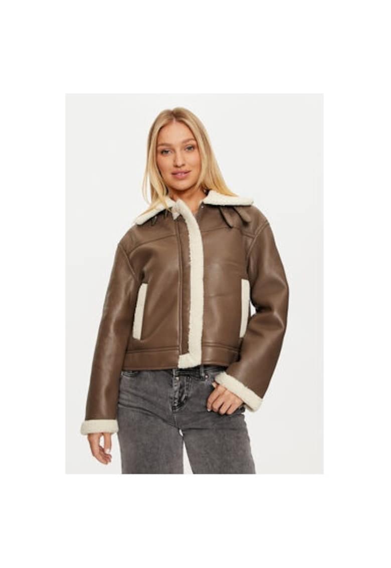 Geaca dama - 304502927 - Piele ecologica - Maro