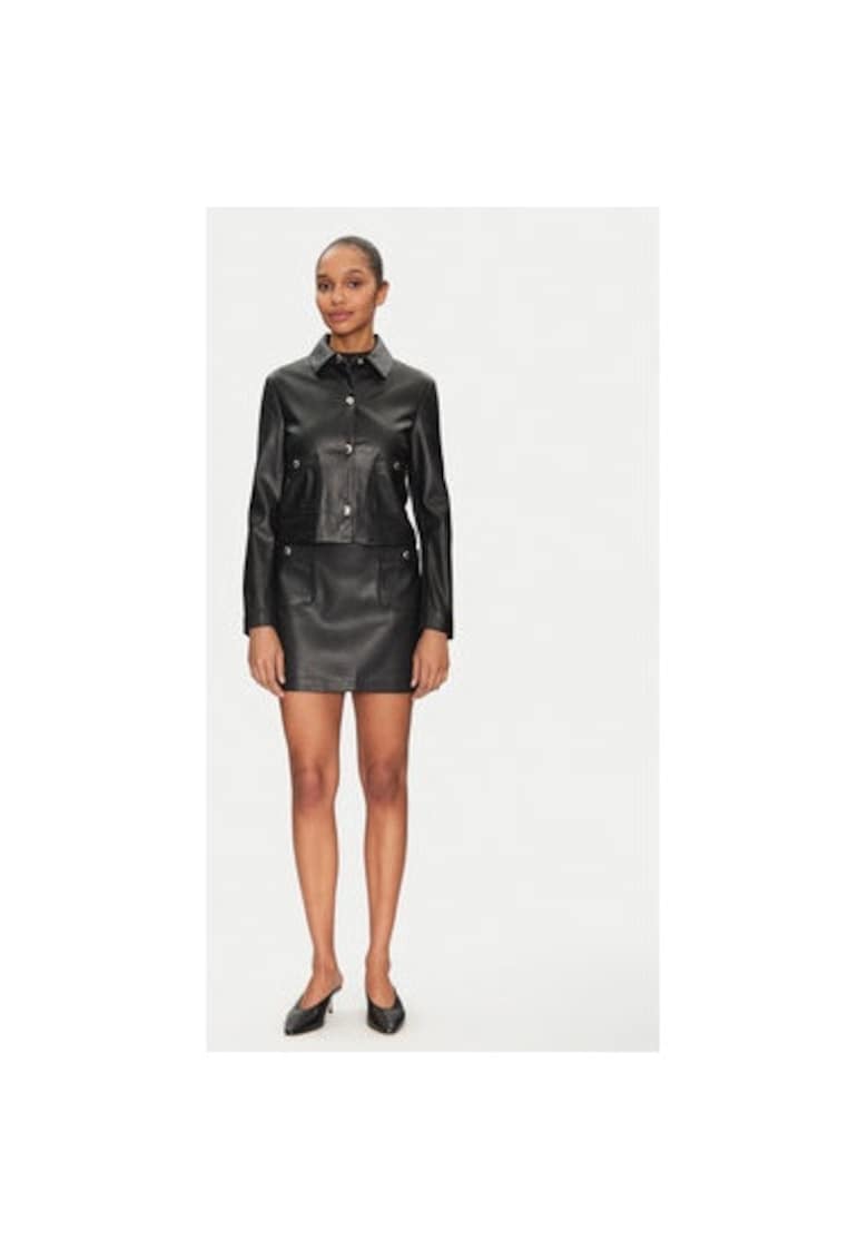 Geaca dama - 305253002 - Piele ecologica - Negru - Negru