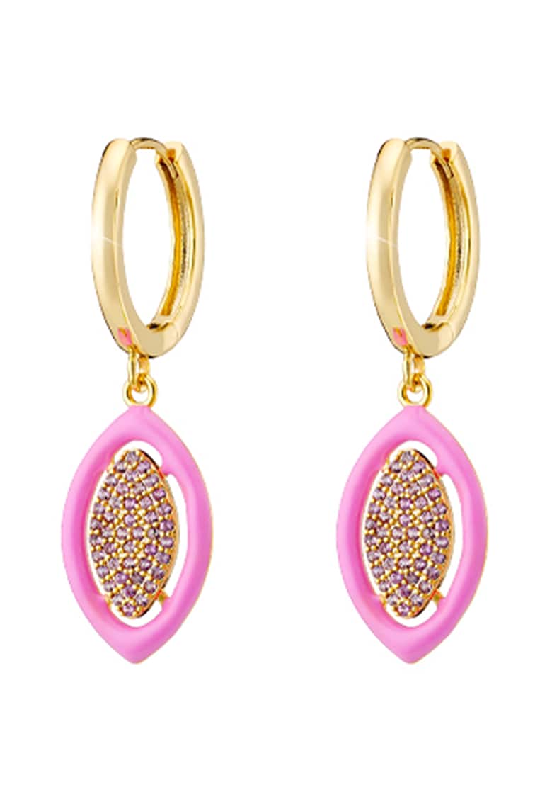 Cercei placati cu aur de 18K cu zirconia