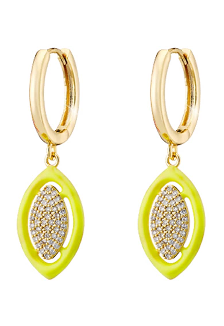 Cercei placati cu aur de 18K cu zirconia