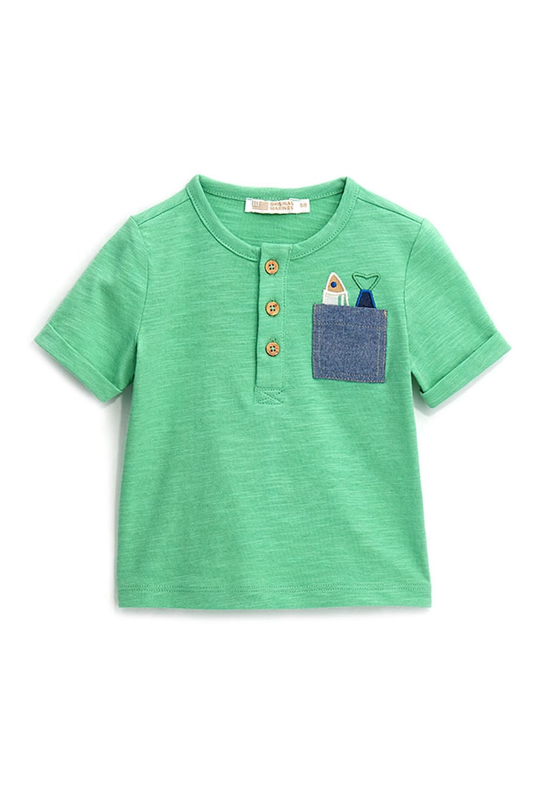 Tricou din bumbac cu buzunar pe piept