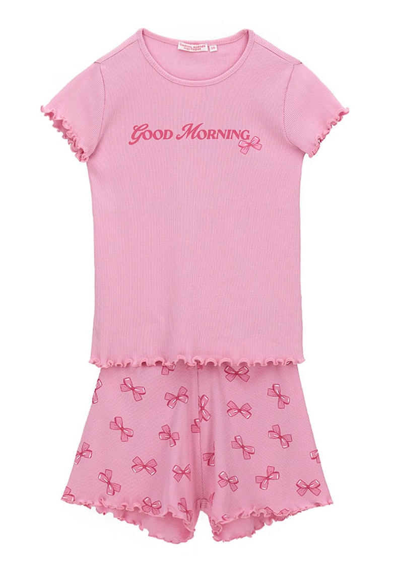 Pijama cu model - maneci scurte si terminatii valurite