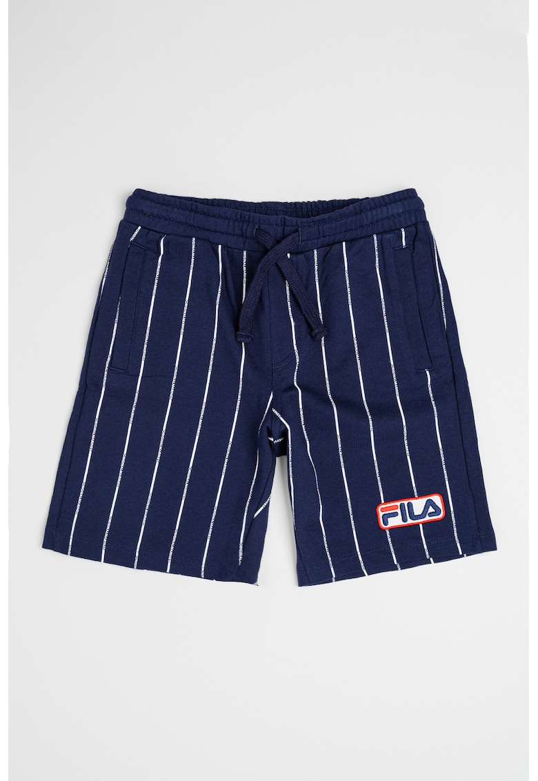 Pantaloni scurti cu cordon in talie si model in dungi