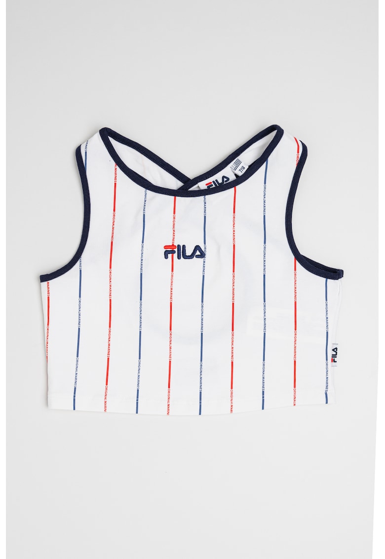 Top cu logo brodat si model in dungi