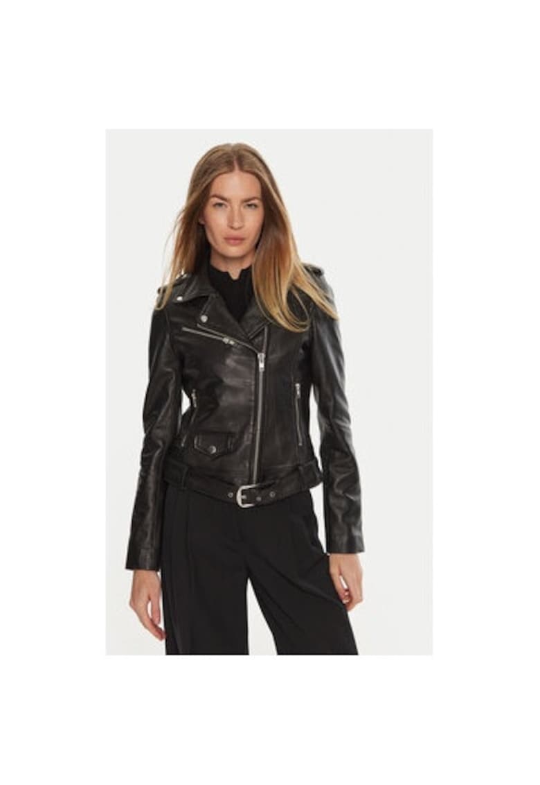 Geaca dama - 304328329 - Piele naturala - Negru - Negru