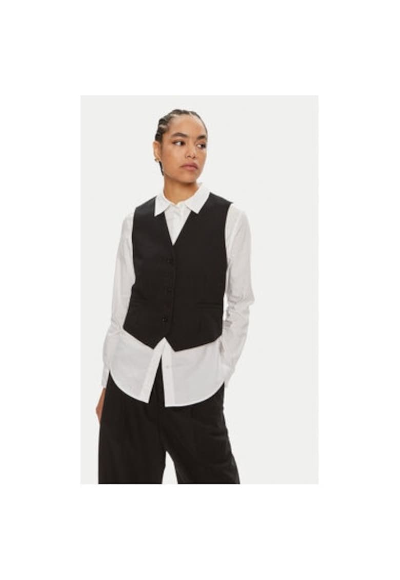 Vesta dama - 304479434 - Poliester/Lana - Albastru