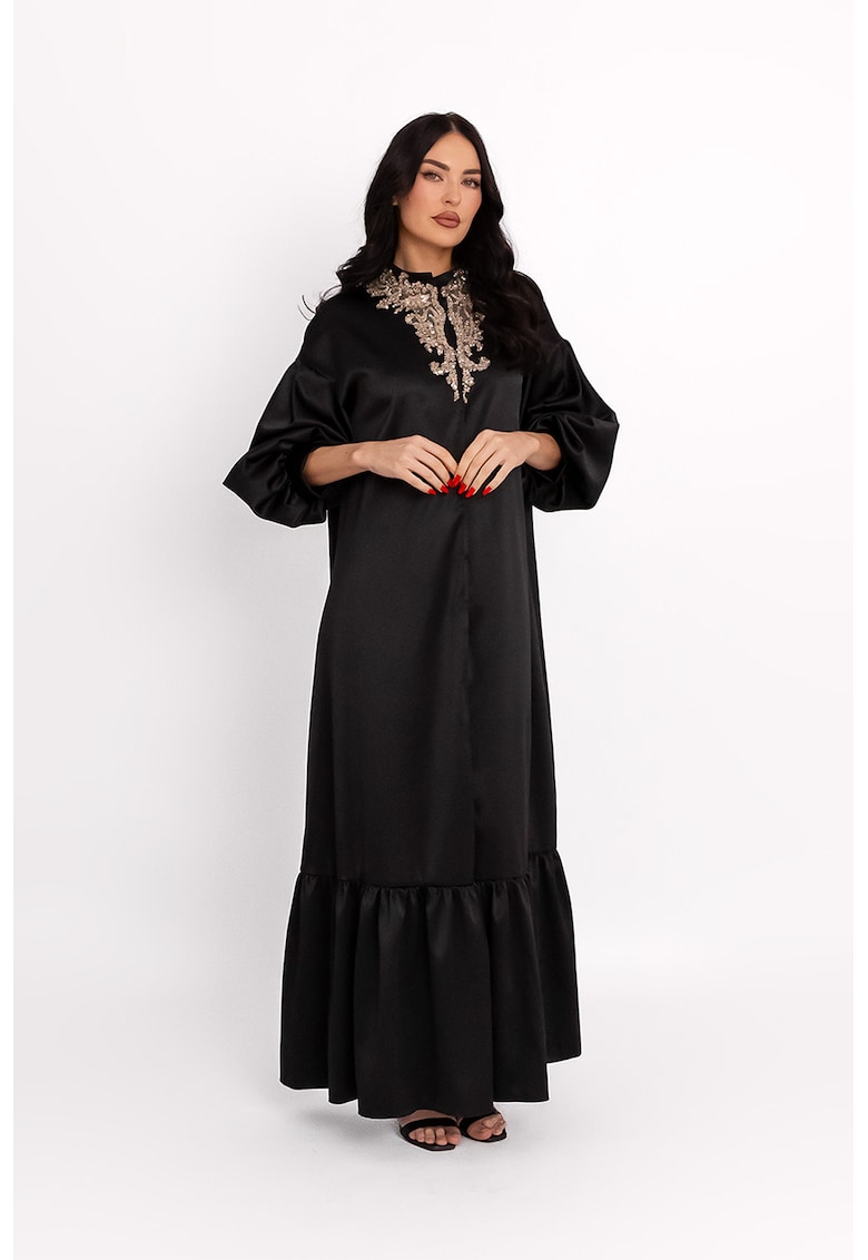 Rochie-caftan cu aspect satinat Rochie-caftan cu aspect satinat